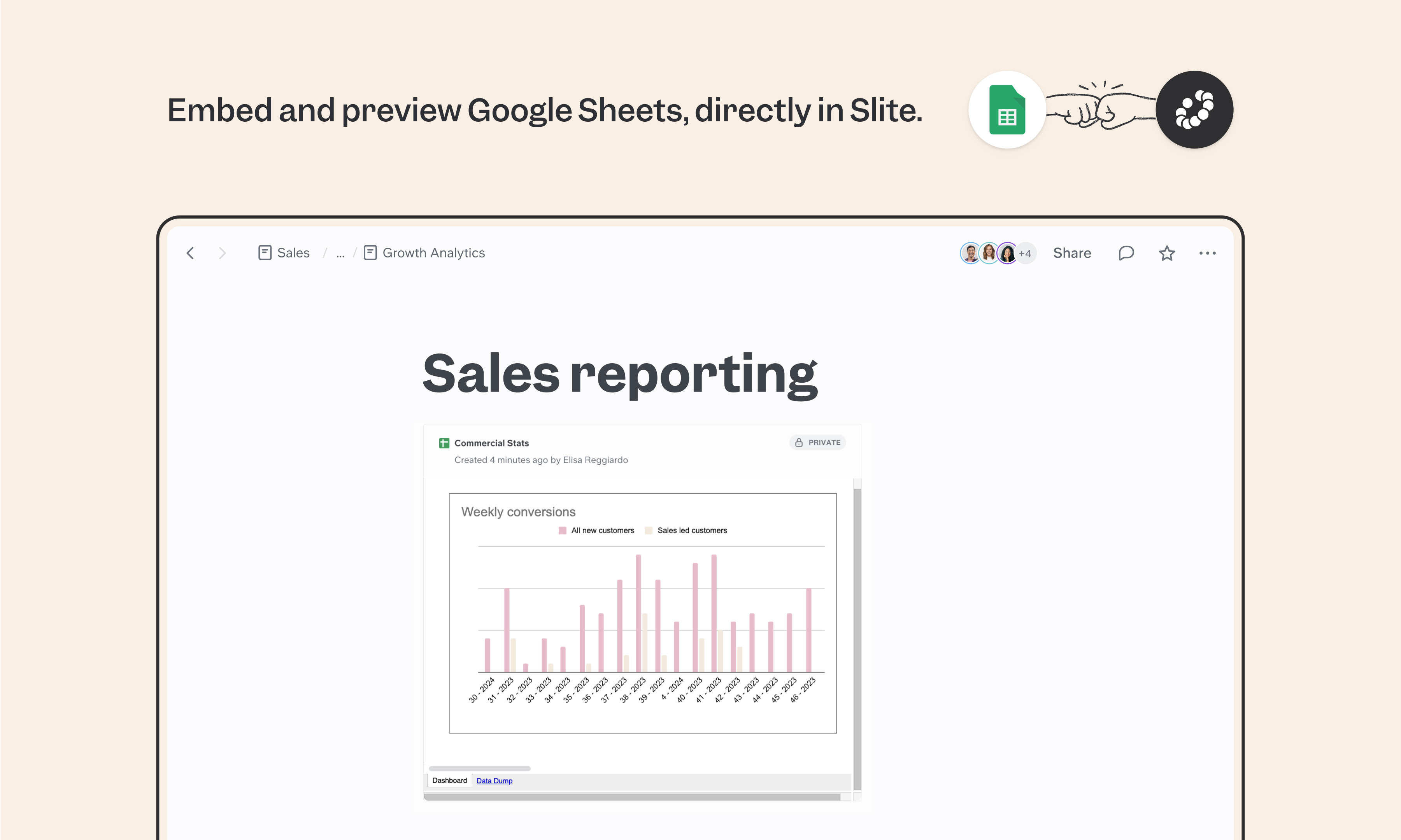 Google Sheets Integration Live Spreadsheet Data in Slite